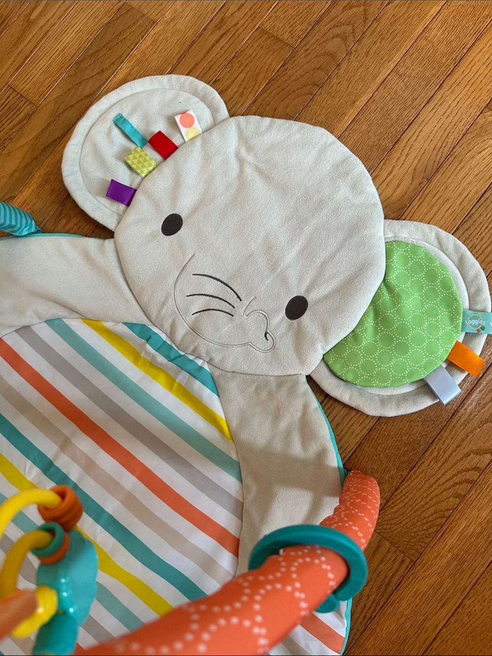 Bright Stars Baby Activity Gym - Elephant Baby Play Mat with Orange & Teal